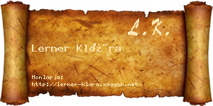 Lerner Klára névjegykártya