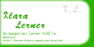 klara lerner business card